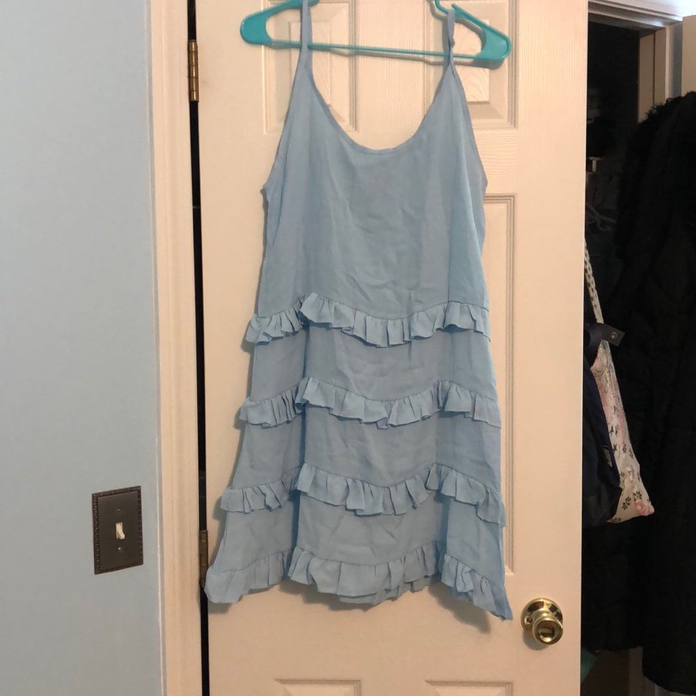 Never worn blue ruffled dress